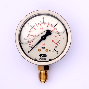 Glicerines nyomásmérő óra 0-6 bar Glicerines nyomásmérő óra 0-6 bar